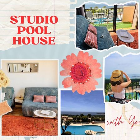 Studio Pool House Vue Mer Panoramique Amazing Sea View Wifi Linge Linen Inclut Aircondition La Croix-Valmer Exterior foto