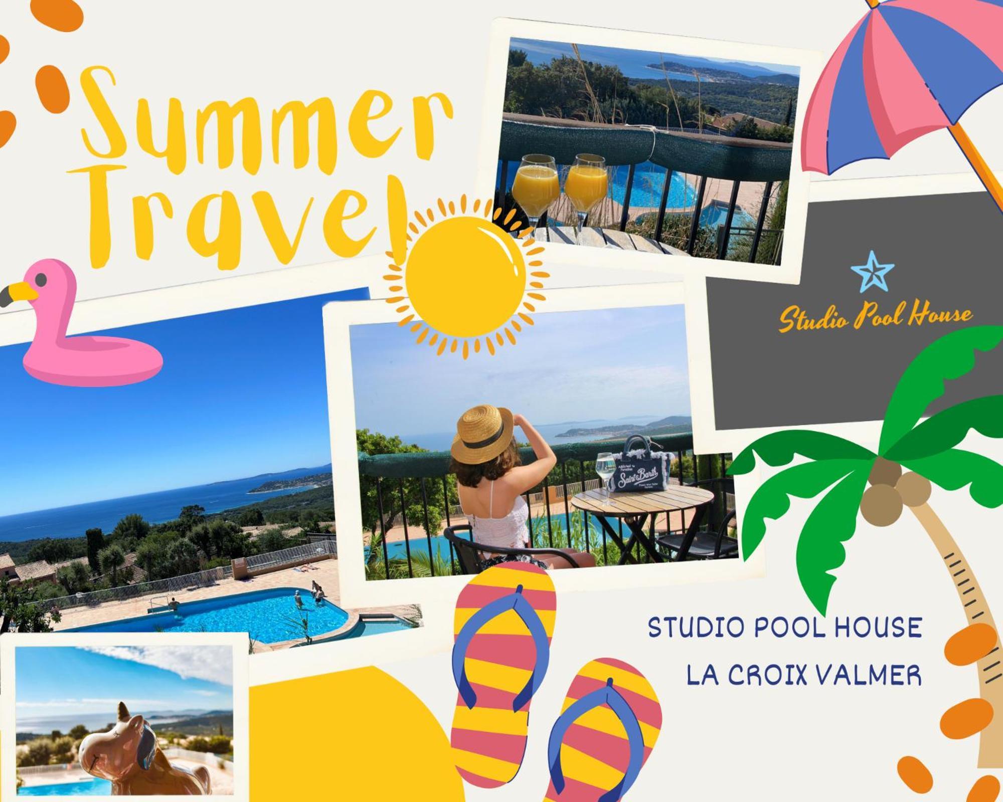 Studio Pool House Vue Mer Panoramique Amazing Sea View Wifi Linge Linen Inclut Aircondition La Croix-Valmer Exterior foto